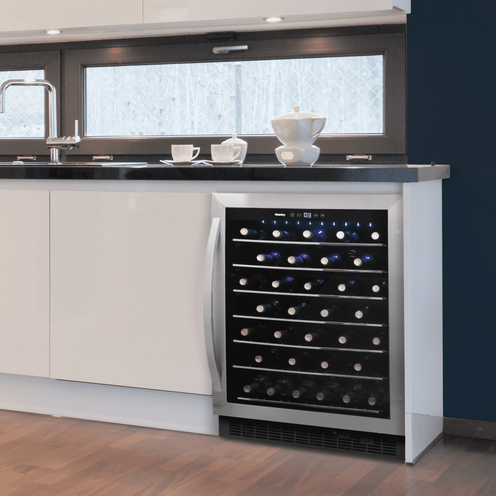 Danby 60 Bottle Built-in Wine Cooler in Black Stainless Steel