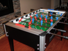 Roberto Foosball table in a gaming room top corner view