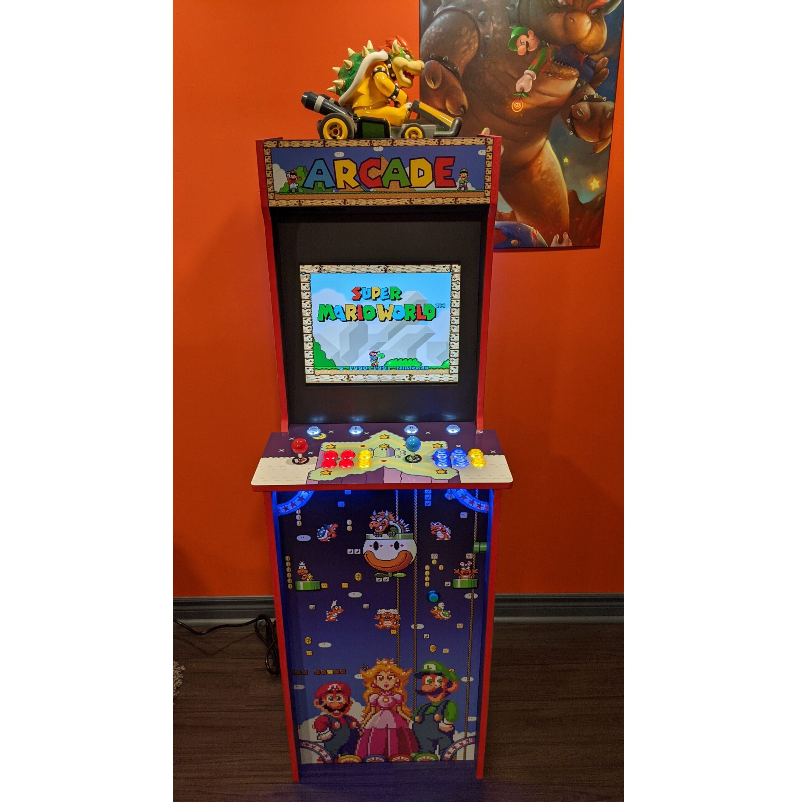 Super Mario Themed Arcade cabinet front view-min