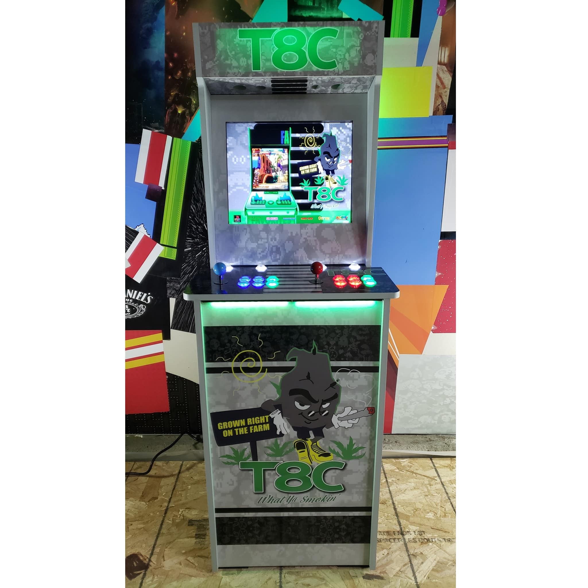 THC Themed Arcade Cabinet front View-min