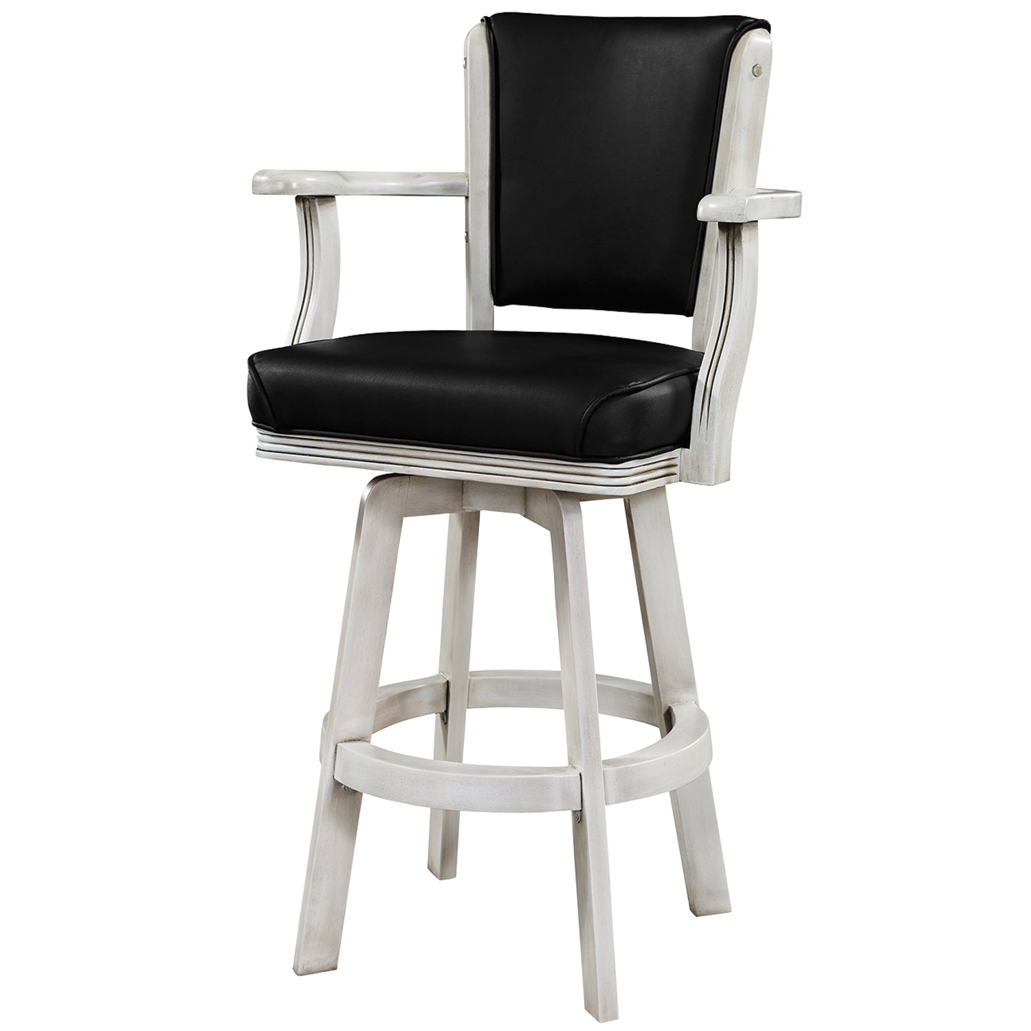 Tabouret de bar avec assise et dossier rembourrés - 6 coloris disponibles