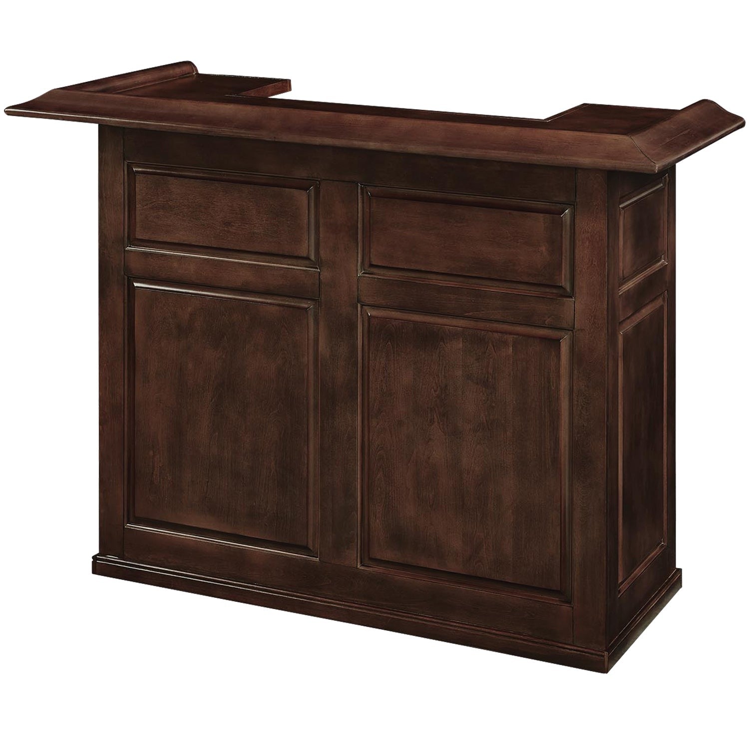 Home Bar unit 54in made in solid wood. Colors availables: Black, Cappuccino, Chestnut, English Tudir