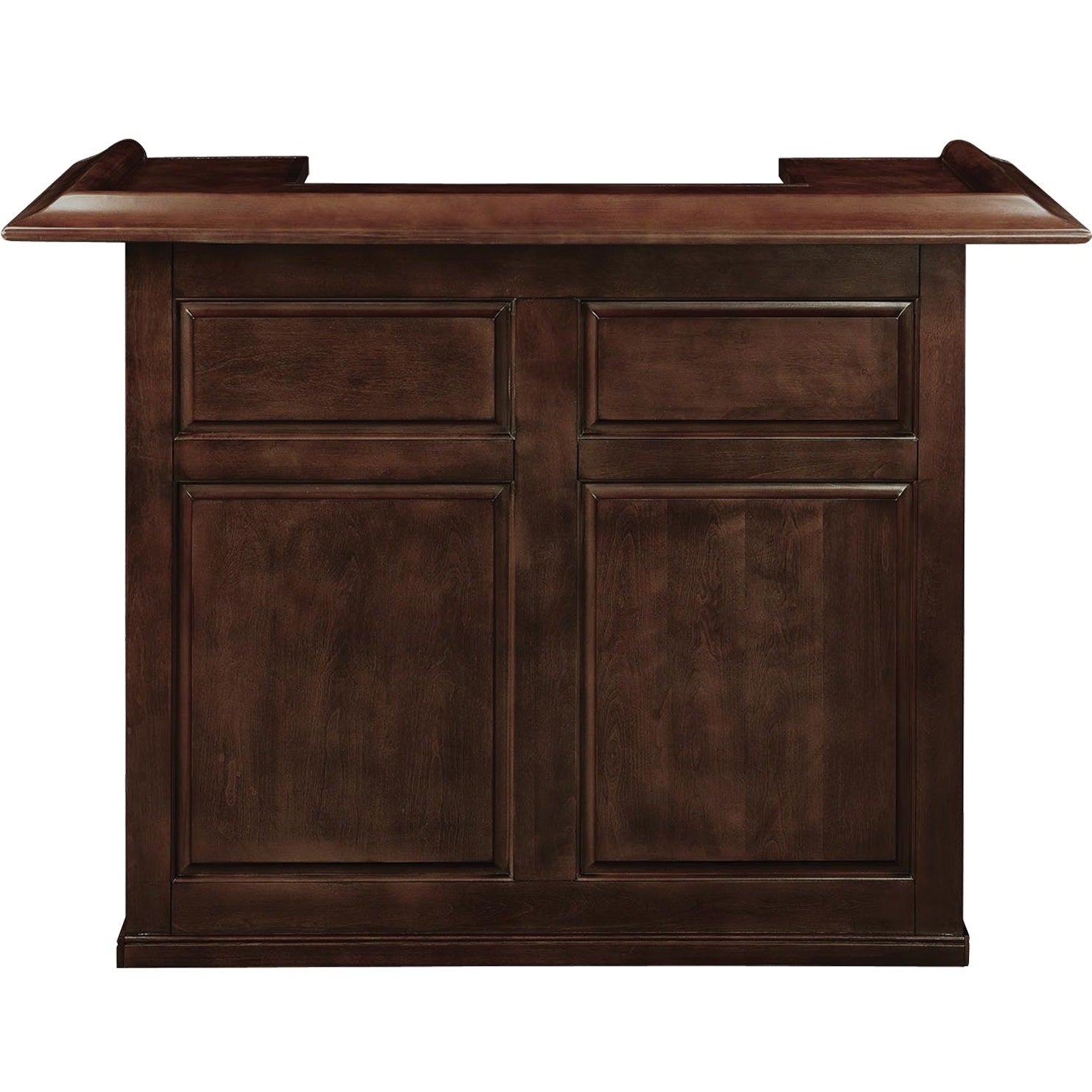 Home Bar unit 54in made in solid wood. Colors availables: Black, Cappuccino, Chestnut, English Tudir