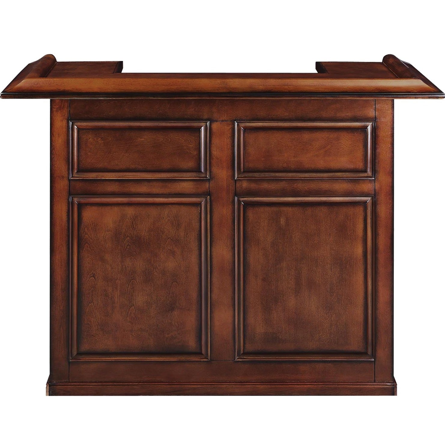 Home Bar unit 54in made in solid wood. Colors availables: Black, Cappuccino, Chestnut, English Tudir